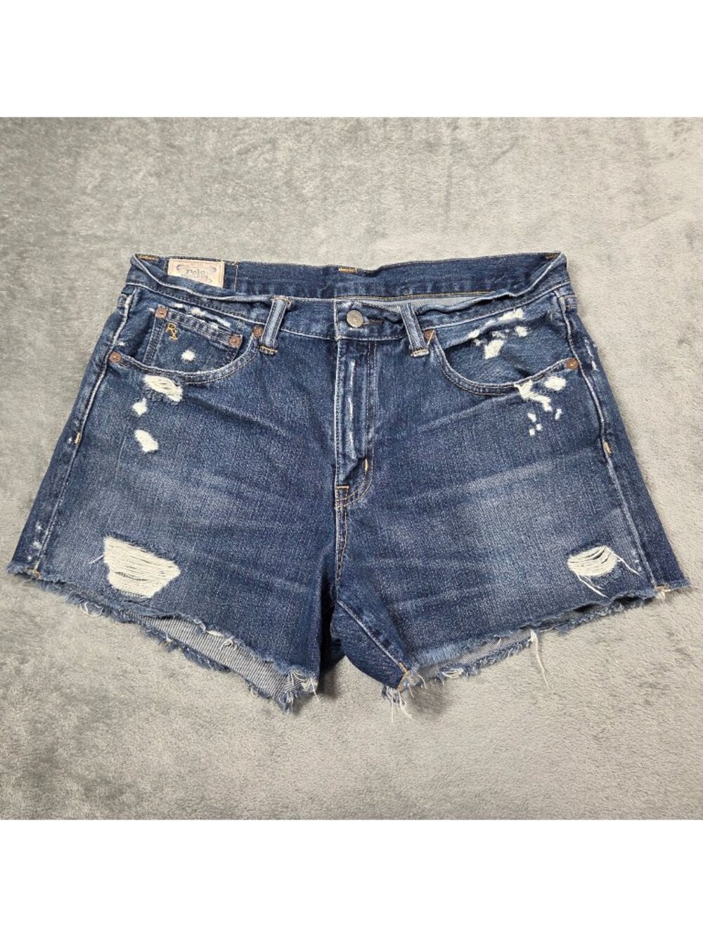 Polo Ralph Lauren Jean Shorts Womens 28 Blue Crosby Relaxed Cut Off Denim Preppy